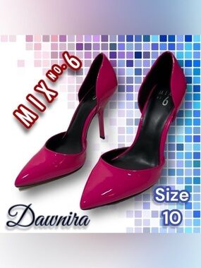 Mix No. 6 Dawnira Pump Hot Pink Patent Faux Leather Stiletto Size 10m